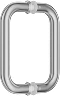 Ranbo Brushed Nickel 6" （CTC） Tubular Back-to-Back Shower Door Handle，Heavy-Duty 1.0mm Thick 304 Stainless Steel, for 1/4"- 1/2" Thick Glass and 1-3/8" - 2-1/6" Thick Wooden or Metal Doors