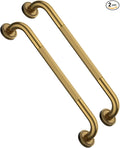 2 Pack 20 Inch Bronze Shower Grab Bar Gold, Munzong Antique Brass Bathroom Grab Bar w/Anti-Slip Knurled Grip, Safety Balance Bar Bath Hand Rail Support Handicap Injury Elderly Senior Assist Handle