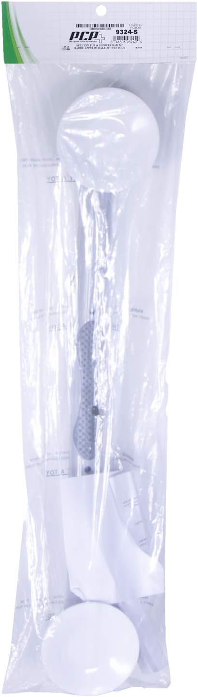 PCP Suction Grip Bathtub and Shower Safety Handle, White, 24 Inch