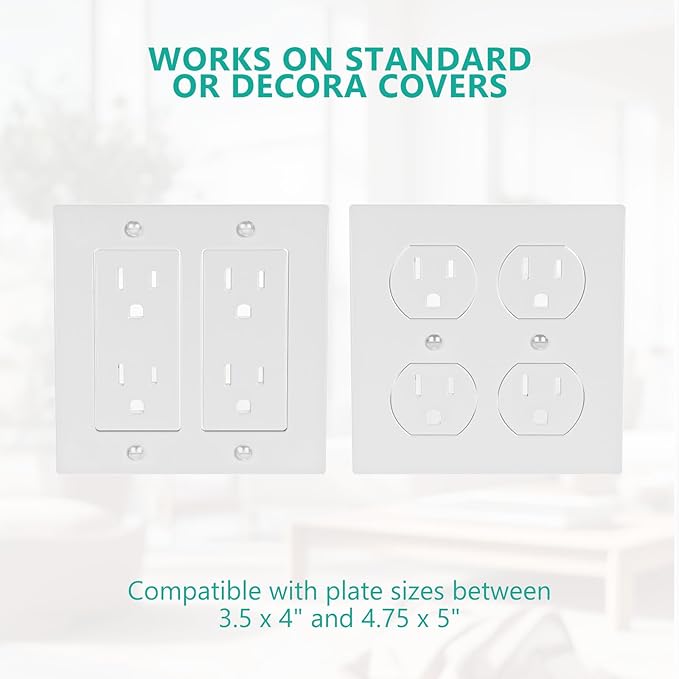 WALI Double Outlet Shelf Wall Holder – Bathroom Shelf Duplex for Electric Toothbrush, HomePod Mini, Echo Dot & Phone Charging – White (DLS001)