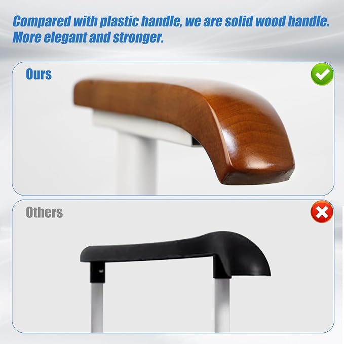 FSA/HSA Eligible Toilet Safety Rails for Elderly with Solid Wood Handles, Adjustable Height & Width, Heavy Duty Thickened Toilet Safety Frame, 520 LBS Capacity, Handles for Disabled & Seniors