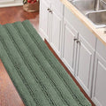Turquoize Bathroom Runner Rug Extra Long Chenille Area Rug Non-Slip Green Bath Room Rug Shag Shower Mat Green Rugs Kitchen Rugs Washable Bath Mats for Bathroom 59 x 20 inches, Green Bay