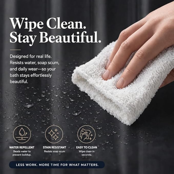 EHZNZIE Dark Grey Shower Curtain Liner 72x72, PEVA Waterproof Bath Curtain, No Chemical Smell, 3 Weighted Magnets, Durable with Rustproof Metal Grommets