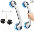 Grab Bars for Bathtubs and Showers, 2 Pack 16.5" Bathroom Safety Handles with Strong Suction Cups, Non-Slip Grip Balance Support for Shower & Bathtub, Seniors & Limited Mobility