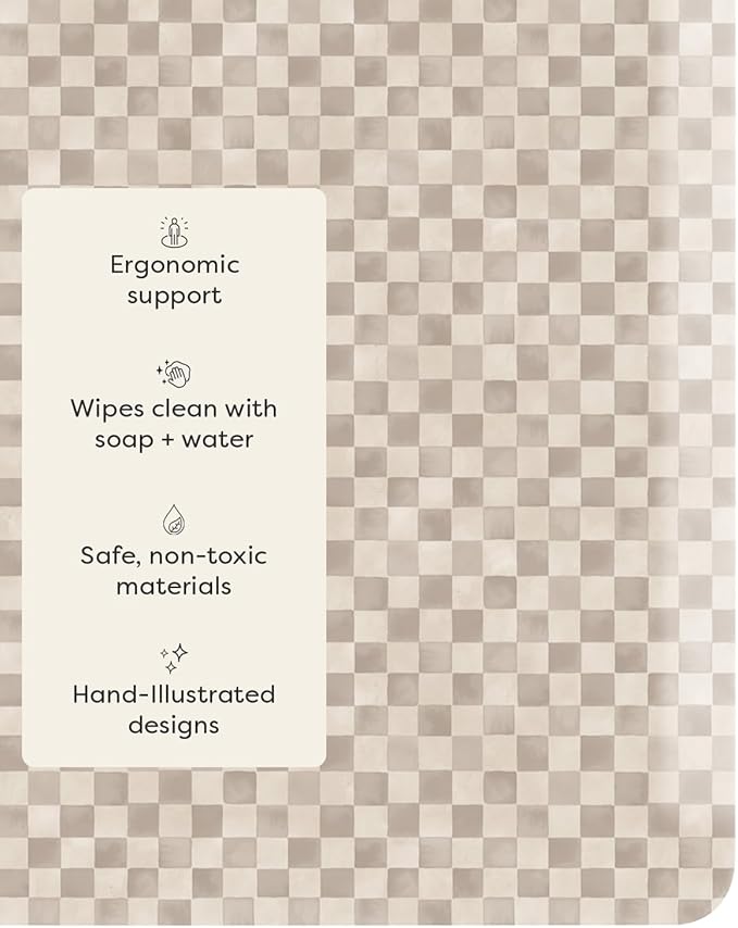 House of Noa Nama Standing Mat – Anti-Fatigue Cushioned Kitchen Mats for Floor | Ergonomic Bounce-Back Foam Kitchen Mats | Anti-Fatigue Mats for Kitchen & Standing | Checker Almond | 22" x 72"