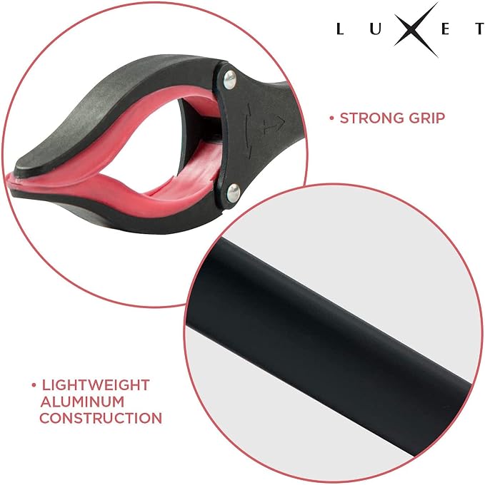 Grabber Reacher Tool - 2 Pack - Updated Version Long 32 Inch Foldable Pick Up Stick - Strong Grip Magnetic Tip Lightweight Trash Picker Claw Reacher Grabber Tool Elderly Reaching - by Luxet (Red)
