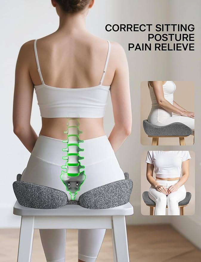 medisana Seat Cushion, SC 100 Seat Cushions for Office Chairs, Car Seat, Wheelchair - Sciatica & Tailbone & Coccyx Pain Relief Pillow for Driver Sedentary, Gift for Women Men(Size:18*14.6*3.54in-Grey)