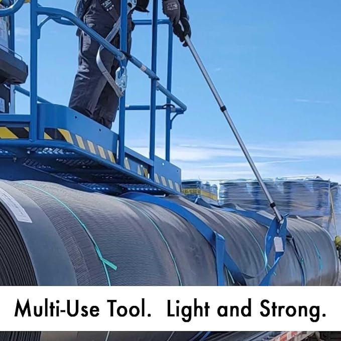 GRAB-IT 6 ft Truck Cargo Retriever | Heavy Duty Grabber Reach Tool - 110 Pound Pull | Rust Resistant Aluminum and Stainless Steel (Pole & Hook Only)