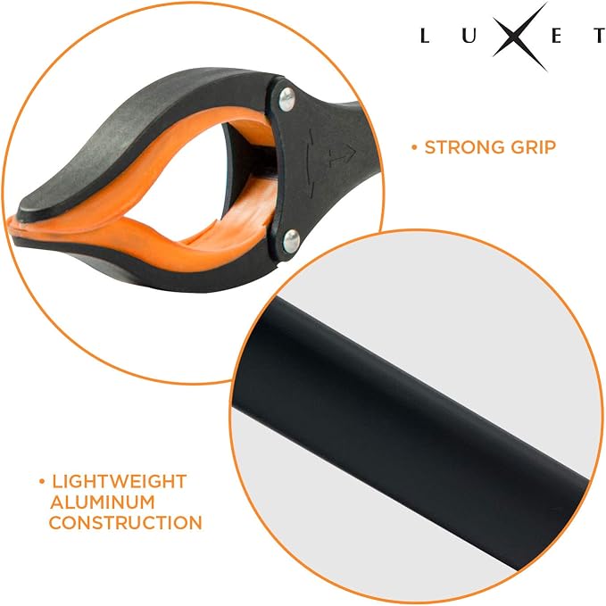 Grabber Reacher Tool - 2 Pack - Latest Version Long 32 Inch Foldable Pick Up Stick - Strong Grip Magnetic Tip Lightweight Trash Picker Claw Reacher Grabber Tool Elderly Reaching - by Luxet (Orange)