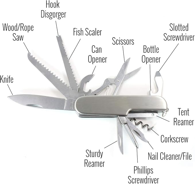 Stainless Steel Multi-tool Utility EDC Pocket Knife with Carry Pouch
