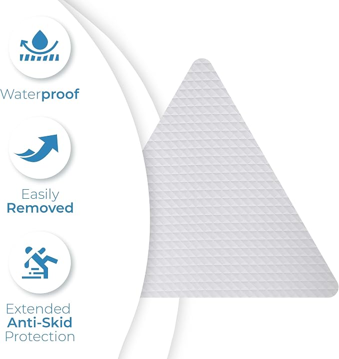 Anti Slip Shower Stickers 24 PCS, Invisible Non-Slip Shower Strips for Adults, Premium Adhesive Bath Tub Stickers (Clear)