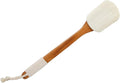 Leotruny 100% Natural Exfoliating Loofah with Long Wooden Handle Shower Back Brush (Off-White (1 Pack))