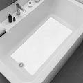 Peel and Stick Bathtub Mat - White Adhesive Vinyl Anti Slip with Drain Cut Out - Non Slip Shower Bath Mat - Extra Long Bathroom Accessory for Wet Area 16" X 40" - White