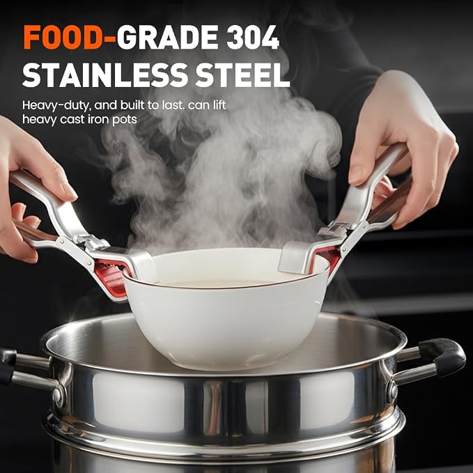 Hot Plate Grippers, 2026 Upgraded Multi Purpose Hot Plate Gripper, Anti-Scald Bowl Dish Grippers for Kitchen (1 PCS)