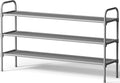 Kitsure Extra-Long Shoe Rack for Closet, Shoe Organizer for Front Door Entrance, Stackable Shoe Shelf, Detachable Closet Organizers and Storage, 39.0" Wide - 3 Tier, Grey