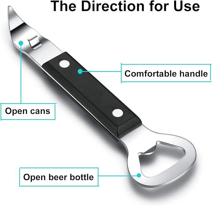 HANCELANT Can Punch Bottle Opener, Manual Stainless Steel Can Opener 3 Pack