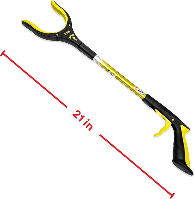 RMS 2-Pack 21 Inch Grabber Reacher with Rotating Jaw - Mobility Aid Reaching Assist Tool