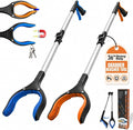 LEGENDONE 2 Pack 36" Magnetic Grabber Reacher Tool, Extra Long Reacher Grabbers, Easy Foldable Trash Pickup Tool, Heavy Duty 360° Claw Upper Grabber Picker for Senior, Health, Surgery Recovery