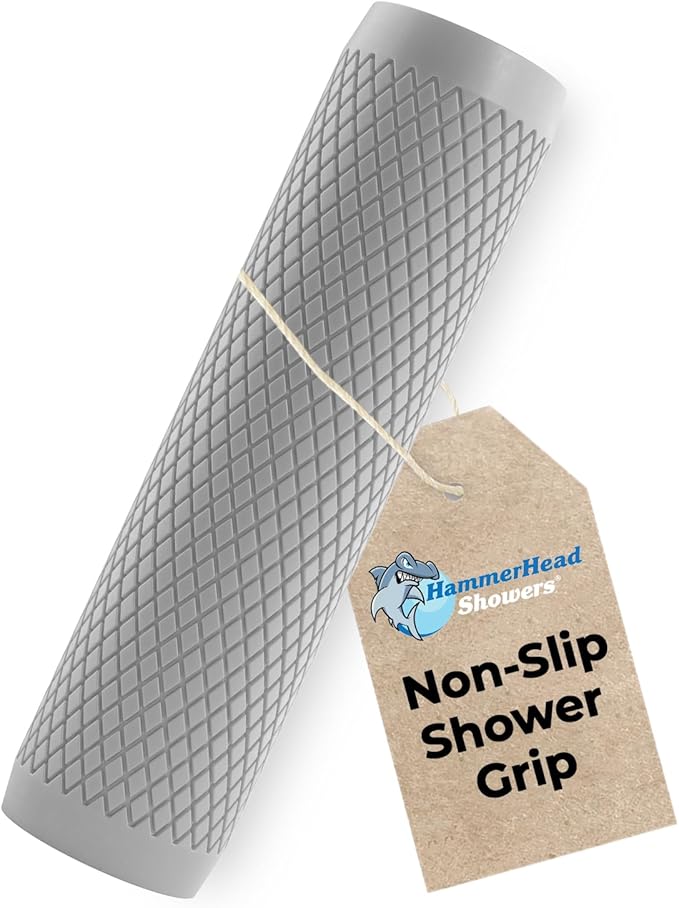 HammerHead Showers® Shark Skin Grip Compatible for HammerHead Showers 1-Spray Handheld Shower Head – Slip-Free Grip for Handheld Shower Head for Elderly or Kids – Handshower Silicone Grip