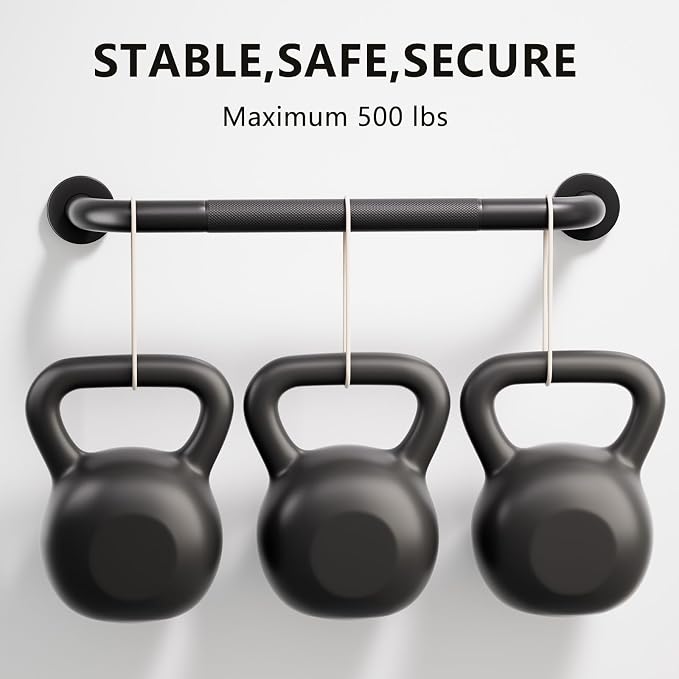 2 Pack Grab Bars for Bathtubs and Showers, NEWRAIN 16 Inch Stainless Steel Wall Bathroom Shower Handle, Anti Slip Black Safety Bars Toilet Handicap Elderly Senior Assist Bath Saft Hand Rail