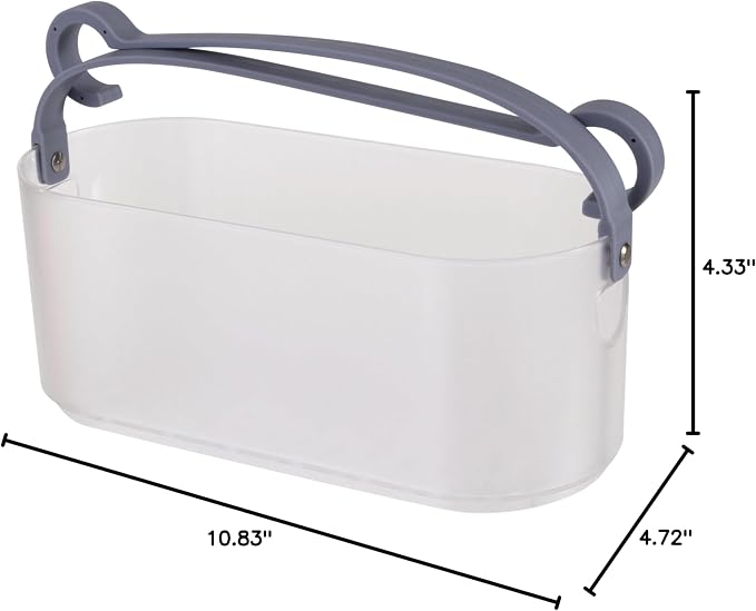 Bath Bliss 2 Way Deluxe Convertible Shower Caddy | Hang Over Shower Head or Shower Door | Bathroom Organization | Self Draining | Rust Resistant Plastic | Frost