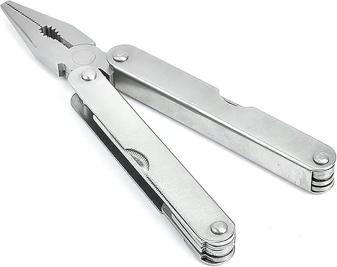 Multifunctional Folding Pliers, Practical and Portable, Screwdriver, Can Opener, Scale, File, Multi-Tool Combination (Silver)