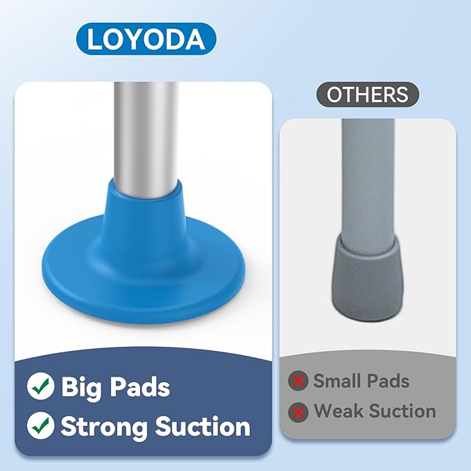Loyoda Toilet Safety Rails with Big Non-Slip Foot Pads, Adjustable Width & Height Toilet Safety Frame, 350 LBS, Toilet Handles for Elderly and Disabled