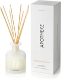 Apotheke Luxury Scented Reed Diffuser for Home, Cedarwood Ginger - 6.7 Fl Oz Essential Oil Aromatherapy - 10 Rattan Scent Sticks Room Diffuser - Long-Lasting Fragrance for Bedroom, Home, Bathroom