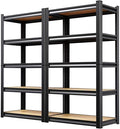 2-Pack Garage Shelving for Home Storage & Multi-Room Organization, 71" H x 28" W x 14" D 5-Tier Adjustable Metal Storage Rack for Tools, Household Essentials, Garage, Pantry & Basement Storage