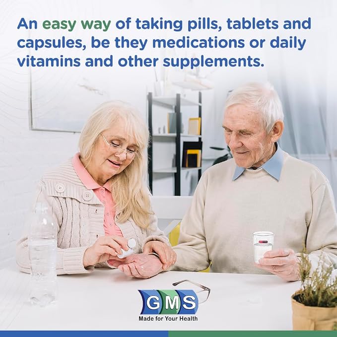 GMS Group Medical Supply, LLC Pill Taker Cup - Makes Swallowing Medium to Large Tablets & Pills Easy - Simply Drink Medicines Along with Water - Small Sized Cup Ideal for Kids, Adults & Seniors