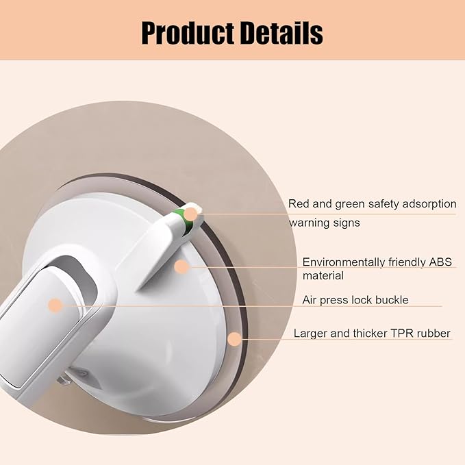 Grab Bar for Elderly for Wall,Grab Bar for Bathtubs and Showers,Shower Handle,Non-Slip Handrail Safety Grip for Seniors No Drilling,Shower Handles for Elderly Suction,Bathroom Accessories