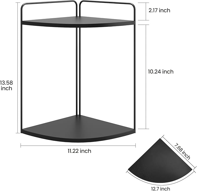 Forest Angle Bathroom Counter Organizer,Countertop Organizer,Vanity Organizers,Bathroom Storage,Bathroom Sink Caddy,Counter Shelf,Corner Counter,Corner Shelves(Black)