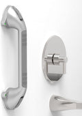 16.5inches Balance Assist Bathroom Shower Handle,Suction Bath Grab Bar with Indicators (Silver/Grey)
