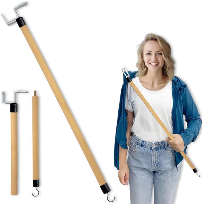 Nourislif 27'' Dressing Stick, Long Dressing Stick for Elderly, Disabled, Limited Mobility – Daily Living Dressing Aid Stick for Hip Replacement, Back - Dressing Aid for Pants, Shoes, Socks