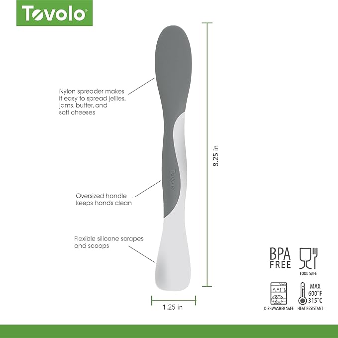 Tovolo Tool for Kitchen Meal Prep to Scoop Spread Slice and Scrape,White/Gray