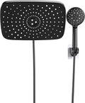 Veken 11.8'' Rain Shower Head with Handheld, High Pressure Rainfall Showerhead Combo with 5 Hand held Water Spray Modes for Bathroom Accessories, Home Decor, Detachable Dual Shower Heads, Matte Black