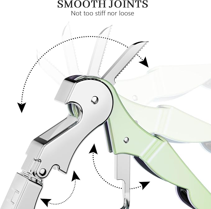 HYZ 2-Pack Wine Opener Waiter Corkscrew, Professional Wine Key for Servers, Bartender with Foil Cutter, Manual Wine Bottle Opener Double Hinged (Matcha Green)
