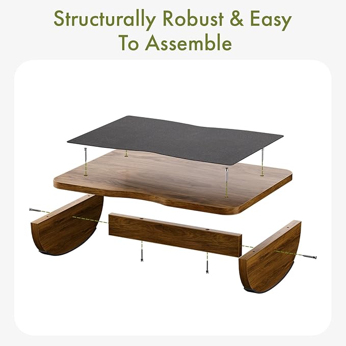 Ergonomic Wooden Footrest for Under Desk, Foot Rest with Anti-Slip Surface, Comfortable Desk Foot Stool for Office Home Gaming, Improve Posture & Promote Blood Circulation