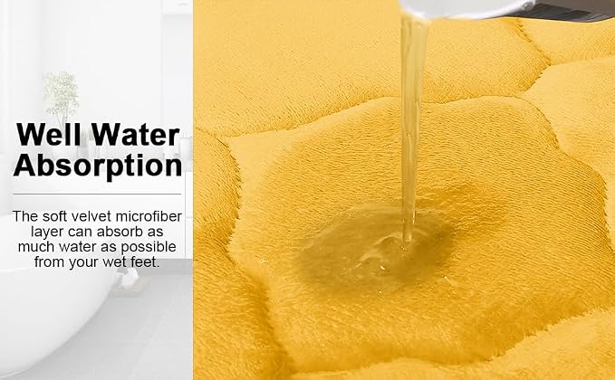 OLANLY Memory Foam Bath Mat Rug 70x24, Ultra Soft and Absorbent Bathroom Rugs, Non-Slip, Comfortable, Machine Washable Bath Carpet for Bathroom Floor, Tub, Shower and Home Decor Accessories, Yellow
