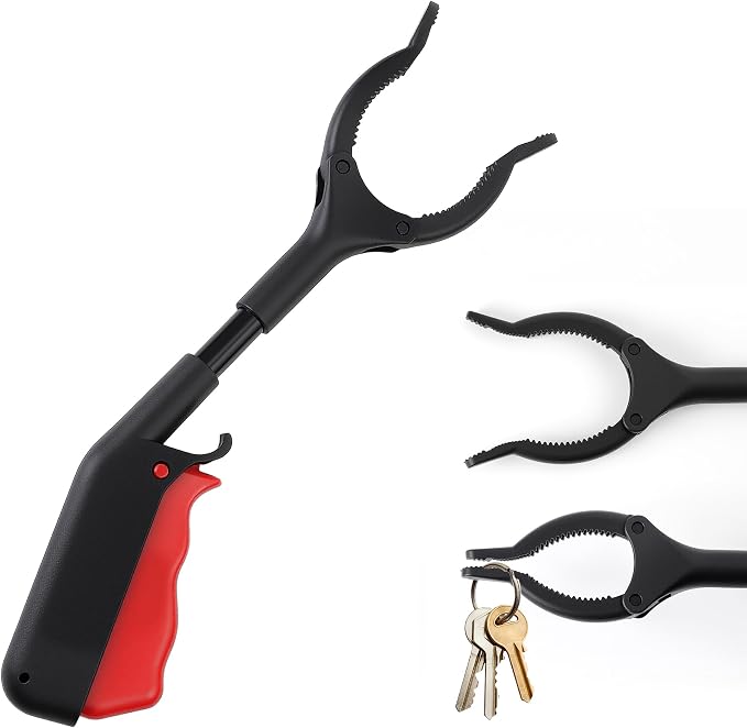 Grabber Reacher Tool Trash Grabbers Tool, 11" 360° Rotating Jaw Grabber with Anti-Slip Grip, Ergonomic Handle Small Grabber Tool for Sanitation Workers, Litter Picking & Reaching Objects