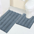 Turquoize Chenille Bath Rugs Shaggy Bathroom Rugs Non Slip Bath Rugs for Bathroom 20 x 32 and 20 x 20U Stone Blue Bath Rug Extra Soft and Absorbent Area Rug, (20" x 32" and 20" x 20"U), Stone Blue