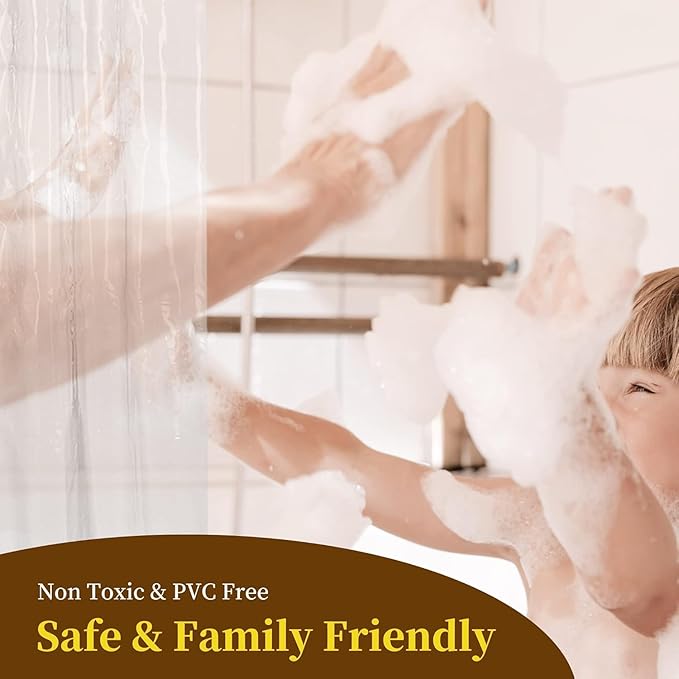 Barossa Design Super Long Frosted Shower Curtain Liner 72" Wide x 108" Height - Extra Long Plastic Bath Curtain with Metal Grommets for Bathroom - Frost, 72x108