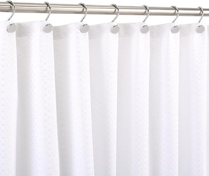 CHICTIE Chrome Shower Curtain Hooks, Rustproof Shower Curtain Rings for Bathroom, Metal Shower Hooks for Shower Curtain Rod, Modern Decorative Shower Curtain Hangers Set of 12, Round Heavy Duty Design