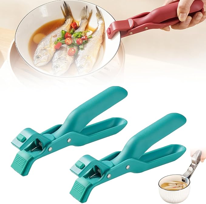 Multi-Purpose Anti-Scald Bowl Holder Clip for Kitchen, 2026 New Silicone Non-Slip Heat Insulation Anti-scald Clip, Multi-Function Anti-Scald Bowl Clip Hot Bowl Dish Plate Gripper Clips (Green, 2PCS)