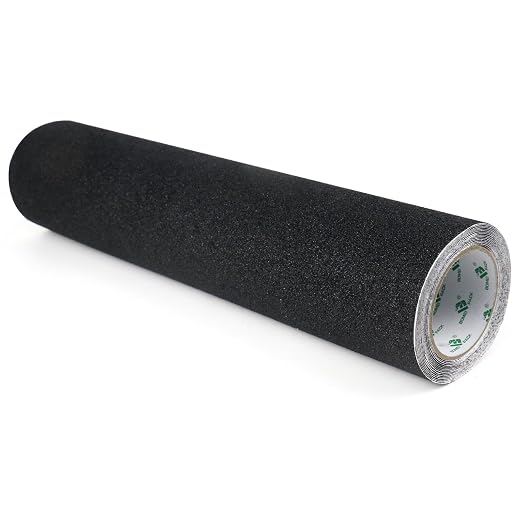 BOMEI PACK Black Anti Slip Tape, 20 Inch x 16.5 Foot Non-Slip Traction Grip Tape for Stairs, Waterproof Stair Treads Grip Non Slip, Non Skid Tape for Steps, Outdoor Black Grip Tape