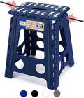 ACKO Folding Step Stool Foldable 16 Inch 400 lbs Capacity, Plastic Stools for Adults and Kids, Collapsible Stools for Kitchen, Stepping Stool with Handle(Royal Blue)