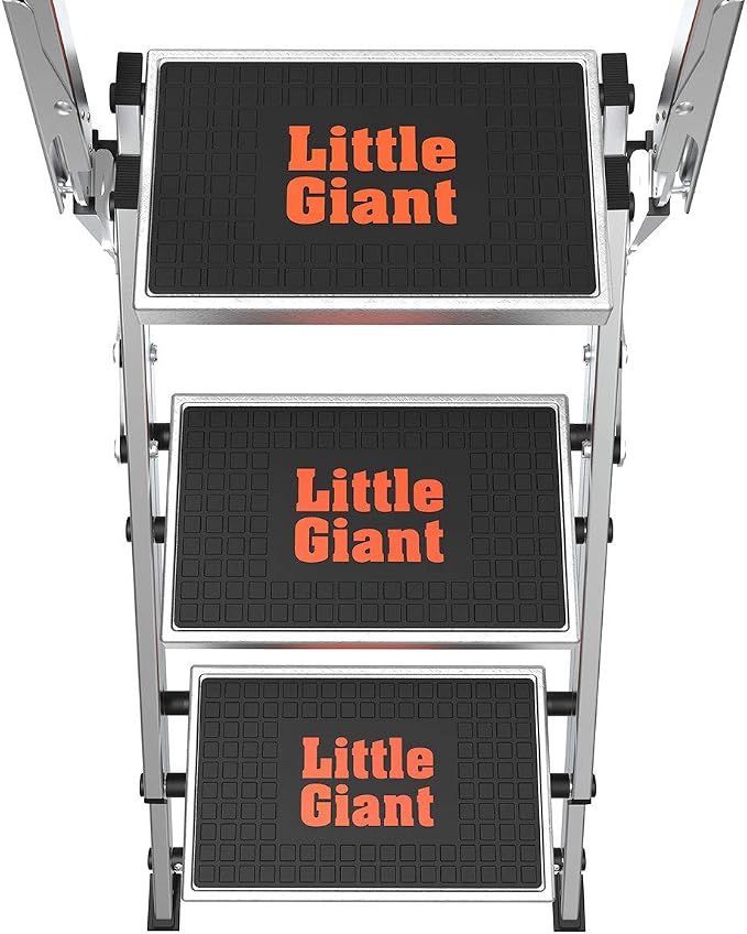 Little Giant Ladder Systems 10310BA Safety Step Stepladder with Handrail, 3-Step
