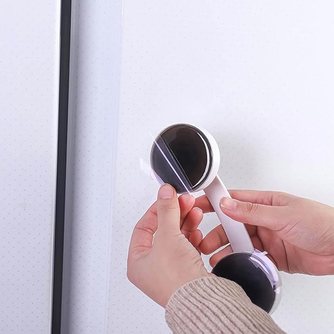 Glass Door and Window Handle, Suction Cup Bathroom Sliding Doors, Non-Porous Shower Grab Bars, Cabinets and Wardrobes Non-Marking Handle (White)