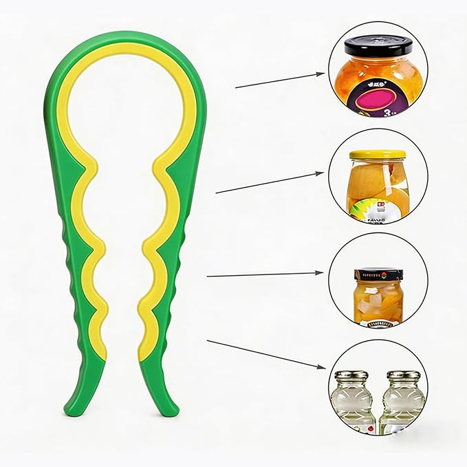 Jar Opener for Seniors with Arthritis,Jar Opener for Weak Hands,5-in-1 Bottle Opener,4-in-1 Can Opener