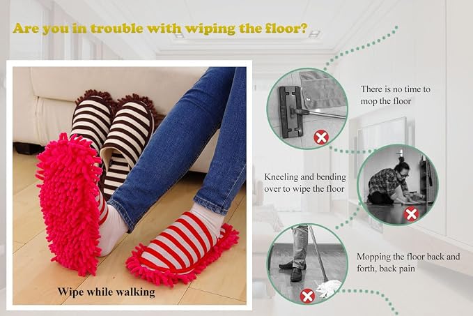 Unisex Microfiber Slippers Floor Cleaning Mop Men and Women House Dusting Slippers Floor Cleaning Tool